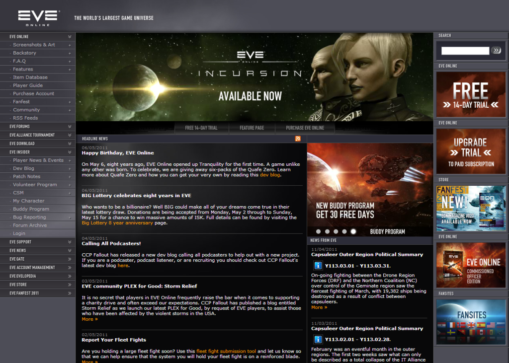 OldEveonline Legacy eveonline.com website